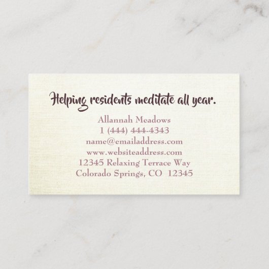 トランクルパステルロータスフラワービジネスカード 名刺 (裏面)