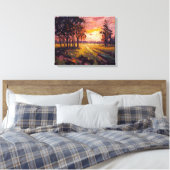 トランクルメドウサンセットファインアート キャンバスプリント (インサイチュ (寝室))
