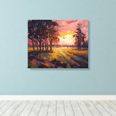 トランクルメドウサンセットファインアート キャンバスプリント (インサイチュ (ウッドフロア))