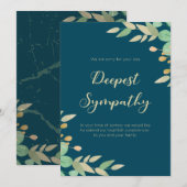 トランクルリフレクションフレームリーフィグリーン悔やみや弔慰 招待状 (正面/裏面)