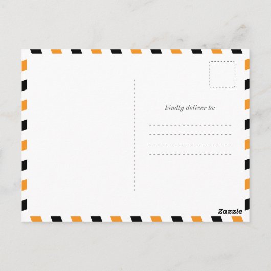 トランク・オア・トリートパーティー 現代のハロウィン招待状 ポストカード (裏面)