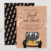 トランク・オア・トリート ハロウィンのお化けの招待状 招待状 (正面/裏面)