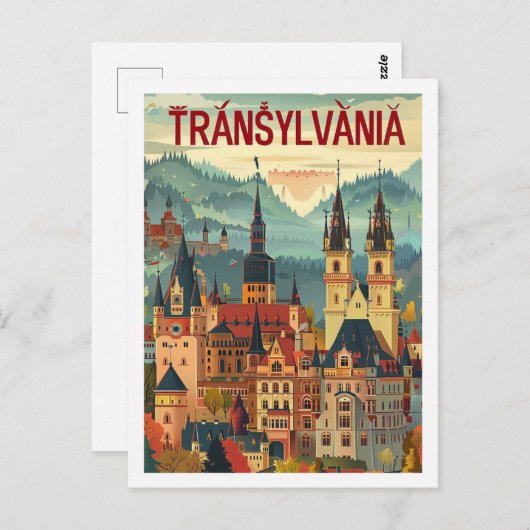 トランシルバニアルーマニアヴィンテージ有名な旅行の場所 ポストカード (正面/裏面)