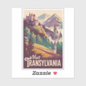 トランシルヴァニアの風景イラスト 旅行アート シール (シート)