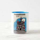 トランシルヴァニア城ヴィンテージ旅行ポスター ツートーンマグカップ (中央)