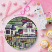 トランシルヴァニア、ルーマニア、絵絵を描画的な風景 ペーパープレート (パーティー)