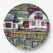 トランシルヴァニア、ルーマニア、絵絵を描画的な風景 ペーパープレート (正面)