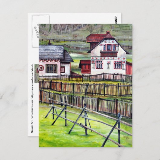 トランシルヴァニア、ルーマニア、絵絵を描画的な風景 ポストカード (正面/裏面)