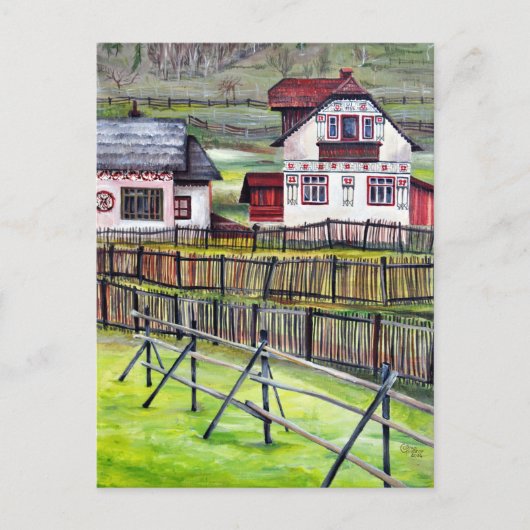 トランシルヴァニア、ルーマニア、絵絵を描画的な風景 ポストカード (正面)
