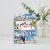 トランシルヴァニアPの強化された教会のある村 ポストカード (スタンド正面)