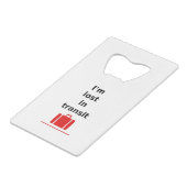 トランジット失った旅行スーツケースライトカラー クレジットカード栓抜き (正面アングル)