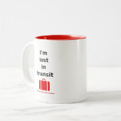 トランジット失った旅行スーツケースライトカラー ツートーンマグカップ (正面左)