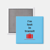 トランジット失った旅行スーツケースライトカラー マグネット (正面/裏面)