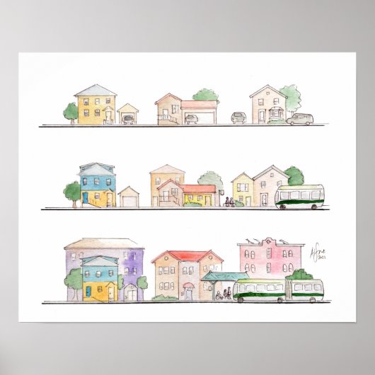 トランジット密度 – マットプリントポスター ポスター (正面)