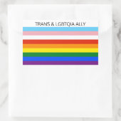 トランスおよびLGBTQIA ALLY 長方形シール (バッグ)