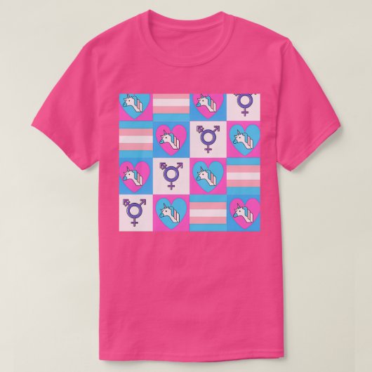 トランスのトランスパターンプライド国旗の色LGBT Trans Tシャツ (デザイン正面)