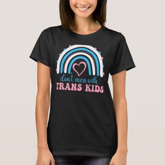 トランスキッズレインボーテキサス州Tと混ぜ保護ない Tシャツ (正面)