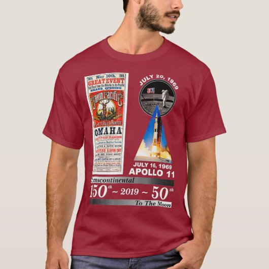 トランスコンチネンタル鉄道とアポロ11 Tシャツ (正面)