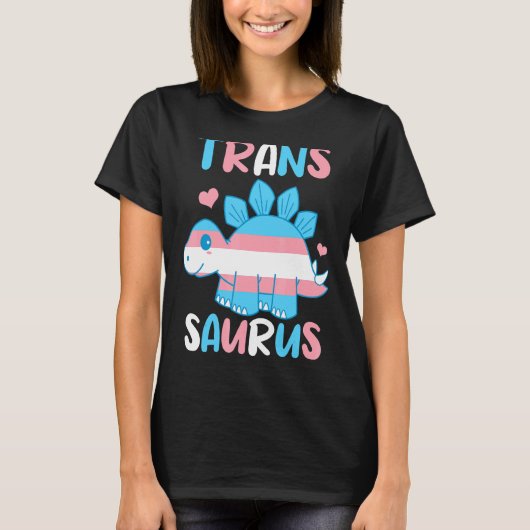 トランスサウルスかわいいトランス国旗の恐竜Lgbtq 1 Tシャツ (正面)