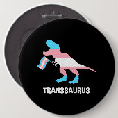 トランスサウルストランスジェンダーTRex恐竜LGBTQトランス 缶バッジ (正面&裏面)