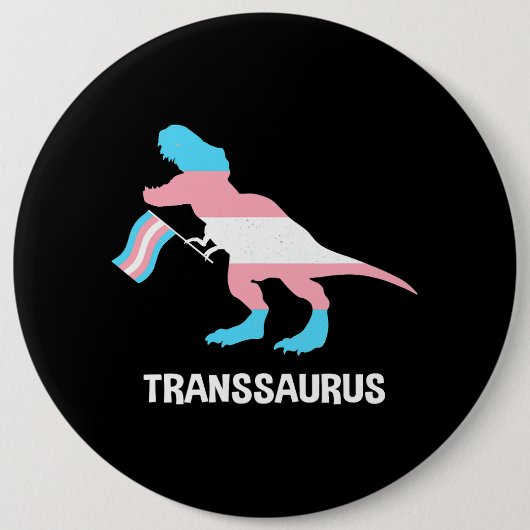 トランスサウルストランスジェンダーTRex恐竜LGBTQトランス 缶バッジ (正面)