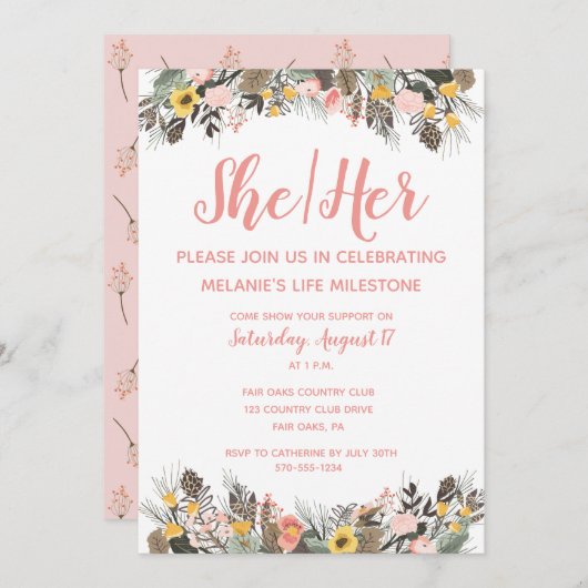 トランスシャワートランスジェ来ンダーのアウトパーティー 招待状 (正面/裏面)