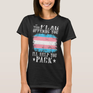 トランスジェンダーこのフラグもしは、トランスレインボーをオフにする Tシャツ