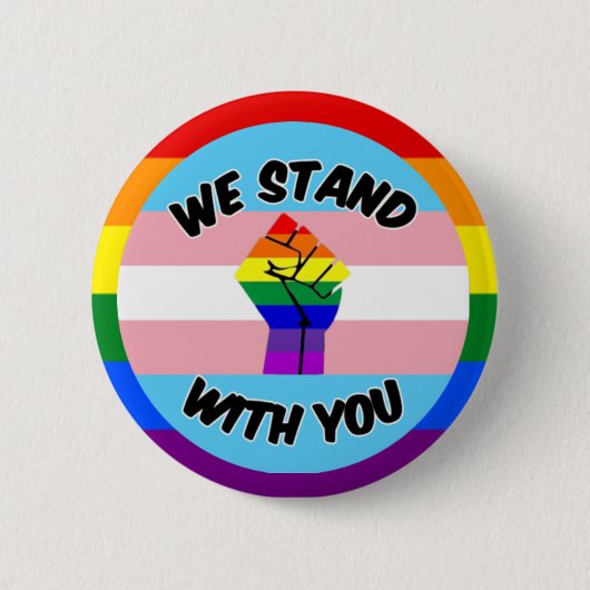 トランスジェンダーのサポートボタン 缶バッジ (正面)