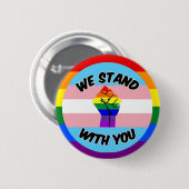 トランスジェンダーのサポートボタン 缶バッジ (正面&裏面)