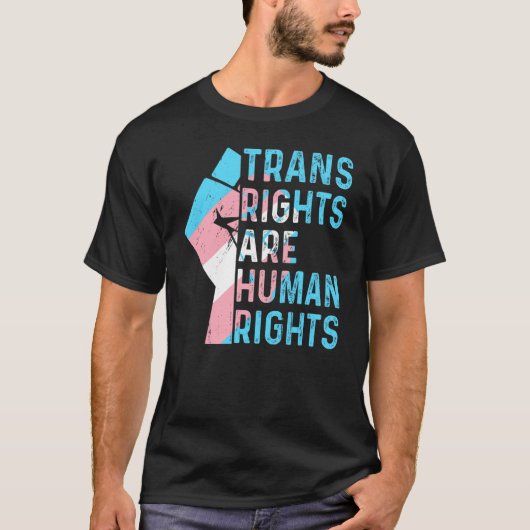 トランスジェンダーのトランス権は人権ハンドFisである Tシャツ (正面)