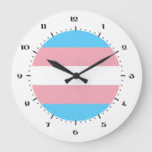 トランスジェンダーのフラグクロック ラージ壁時計 (正面)