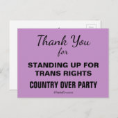 トランスジェンダーの人々のために立ち上がってくれてありがとう Resist ポストカード (正面/裏面)