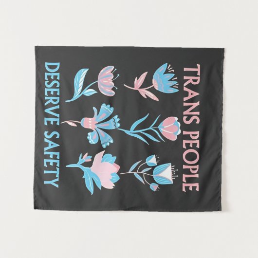 トランスジェンダーの人々は安全プライド月LGBTQ タペストリー (正面(横))