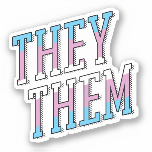 トランスジェンダーの代名詞 They Them シール (正面)