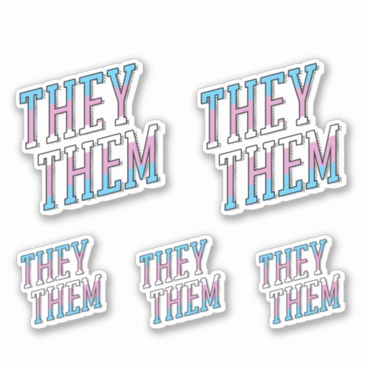 トランスジェンダーの代名詞 They Them シール (正面)