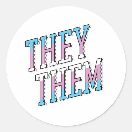 トランスジェンダーの代名詞 They Them ラウンドシール (正面)