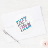 トランスジェンダーの代名詞 They Them ラウンドシール (封筒)
