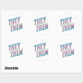 トランスジェンダーの代名詞 They Them ラウンドシール (シート)