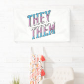 トランスジェンダーの代名詞 They Them 横断幕 (インサイチュ)