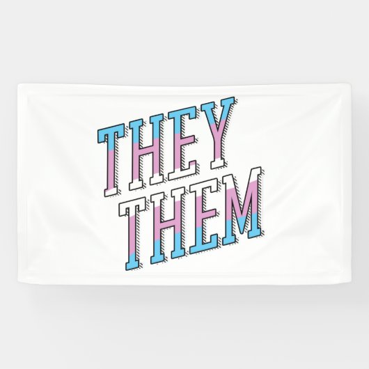 トランスジェンダーの代名詞 They Them 横断幕 (横)