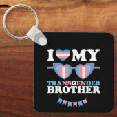 トランスジェンダーの兄弟家族のトランスジェンダーLGBTQが大好き キーホルダー (正面)