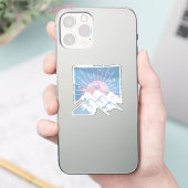 トランスジェンダーの喜びが昇る – LGBTQ マウンテンキャンププライド シール (スマートフォン)