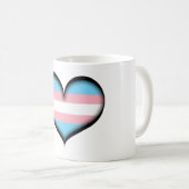 トランスジェンダーの大きいベクトルハートプライドフラグの色 コーヒーマグカップ (正面右)