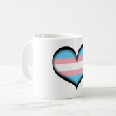 トランスジェンダーの大きいベクトルハートプライドフラグの色 コーヒーマグカップ (正面左)