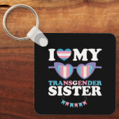 トランスジェンダーの妹ファミリーのトランスジェンダーLGBTQが大好き キーホルダー (正面)