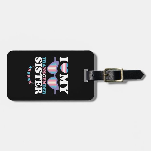 トランスジェンダーの妹ファミリーのトランスジェンダーLGBTQが大好き ラゲッジタグ (正面横)