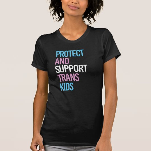 トランスジェンダーの子供たちを守り、支援しよう Tシャツ (正面)