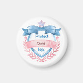 トランスジェンダーの子供たちを守ろう デザイン LGBTQ+ アライギフト マグネット (正面)