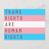 トランスジェンダーの権利は人権である トランスジェンダーの旗 ポストカード (正面)
