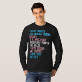 トランスジェンダーの権利は人権 スペクトラムのジェンダー Tシャツ (正面フル)